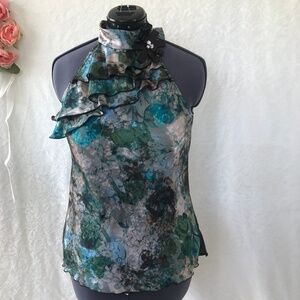 *4/$20*Bwear Silky Sleeveless Blouse With Ruffles
